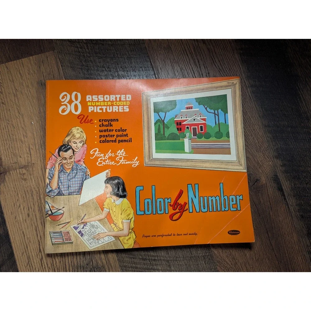 1960s Whitman Color by Number‎ Assorted Pictures Book Vintage 11x13